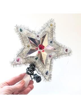 Vintage 11 Light Star Shaped Christmas Tree Topper